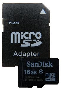 Cartão de Memória MicroSD 16GB + Adaptador