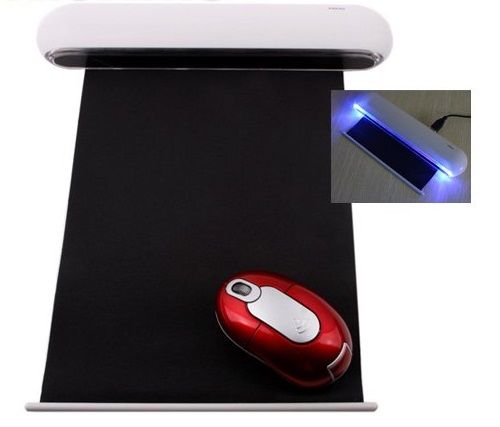 Azul Luz Mousepad Mouse Pad Mat 4 portas USB HUB 01